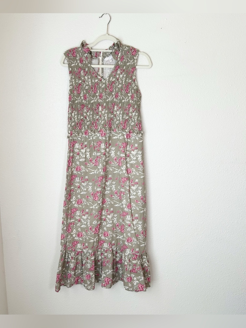 Anna Cate Tiered Midi Dress M Floral Cottage Prairie Floral Feminine Rose